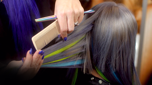 4-! Amazing Hair Transformation with Custom Colored Hair Extensions on a Really Short Haired Girl