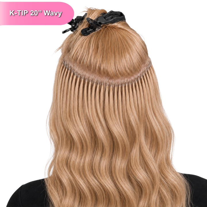 K-Tip 20 Inch Wavy 100% Full Cuticle Hair Extensions