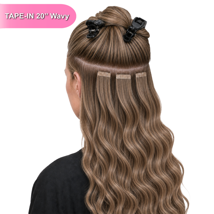 Tape In 20 Inch Wavy 100% Full Cuticle Hair Extensions