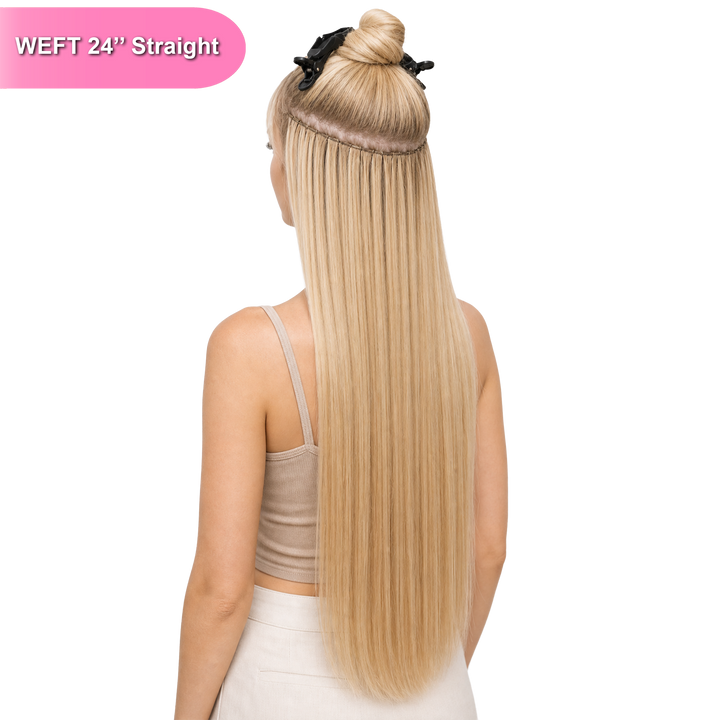 Weft 24 Inch Straight 100% Full Cuticle Hair Extensions