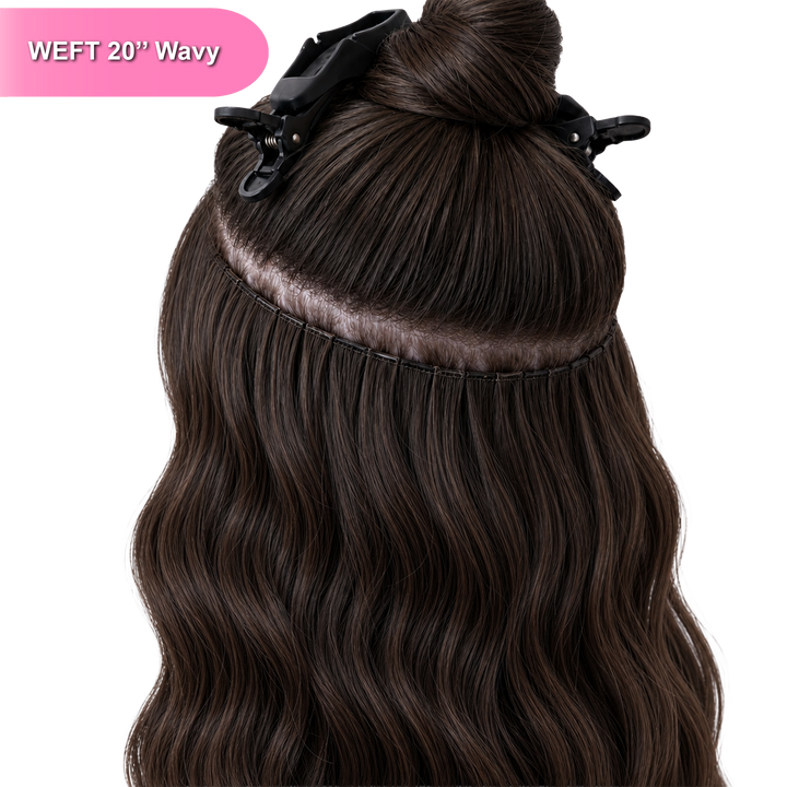 Weft 20 Inch Wavy 100% Full Cuticle Hair Extensions