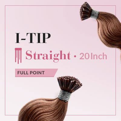 I-Tip 20 Inch Straight 100% Full Cuticle Hair Extensions - Full Point