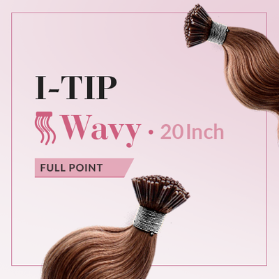 I-Tip 20 Inch Wavy 100% Full Cuticle Hair Extensions - Full Point