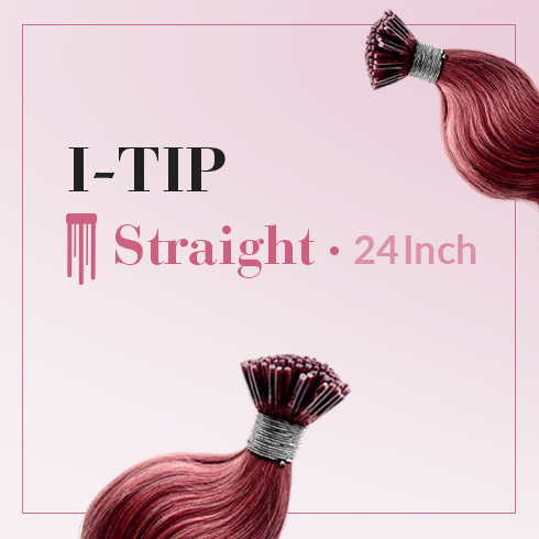 I-Tip 24 Inch Straight 100% Full Cuticle Hair Extensions