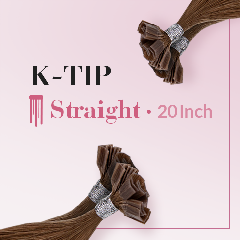 K-Tip 20 Inch Straight 100% Full Cuticle Hair Extensions