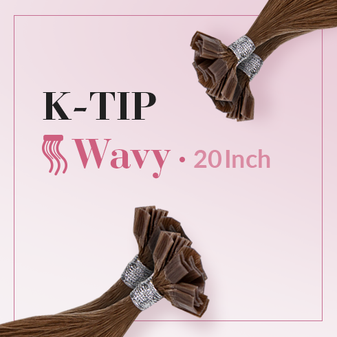 K-Tip 20 Inch Wavy 100% Full Cuticle Hair Extensions