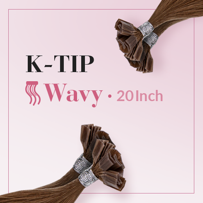 FREE - K-Tip 20 Inch Wavy 100% Full Cuticle Hair Extensions