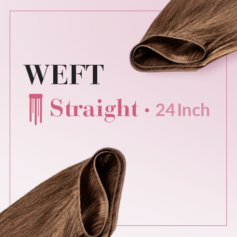 Weft 24 Inch Straight 100% Full Cuticle Hair Extensions