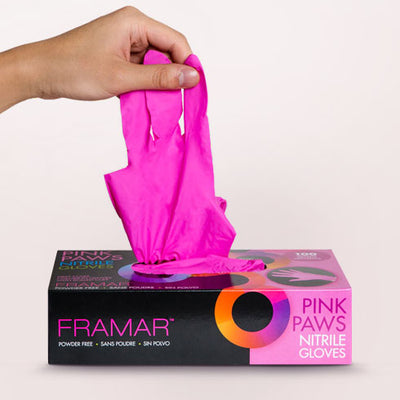 Pink Paws Nitrile Gloves Medium - 100pc