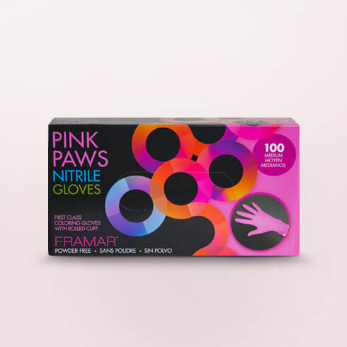 Pink Paws Nitrile Gloves Medium - 100pc